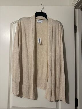 Old Navy Women's Light Cream Open-Front Cardigan